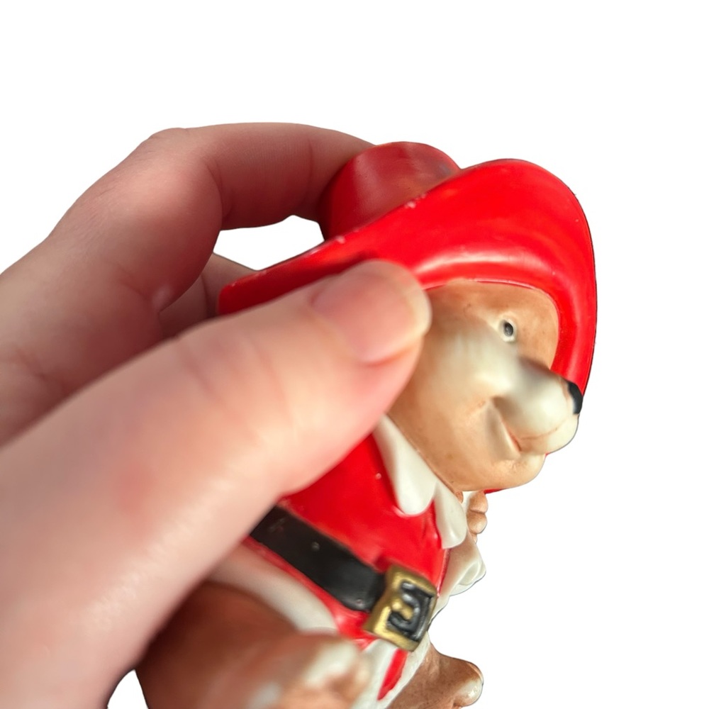 Vintage Homco Christmas Santa Teddy Bear Ceramic Figurine Retro Holiday Decor - Picture 9 of 10